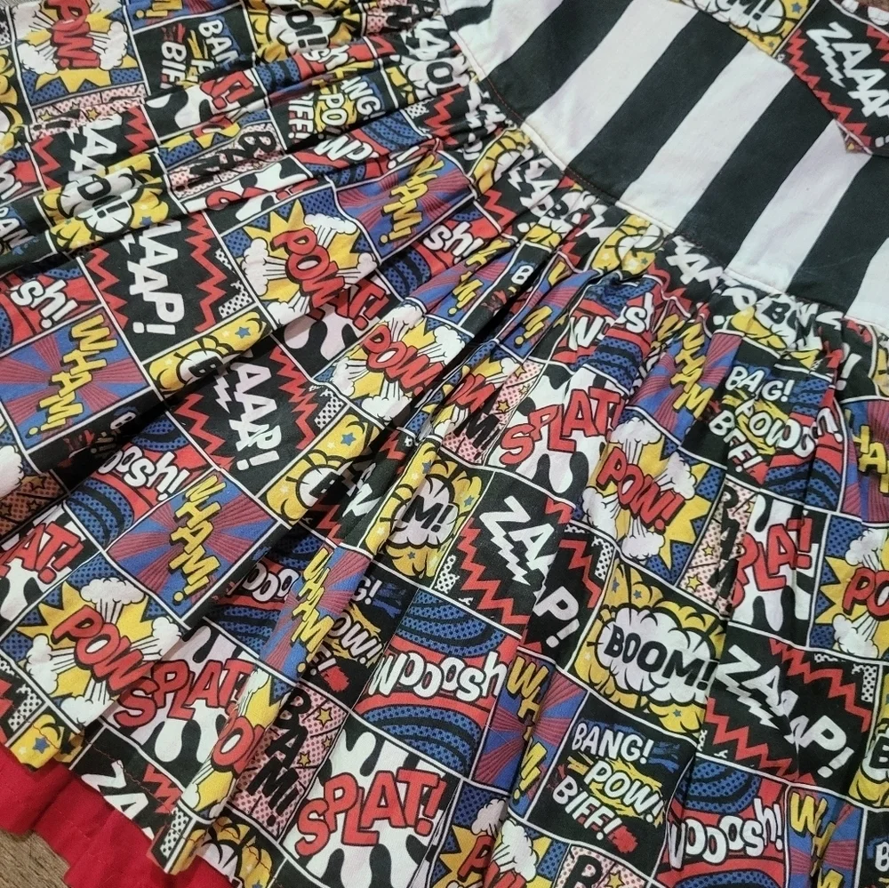 Handmade Jonah and Grace Comic Book Toddler Dress Size 2T